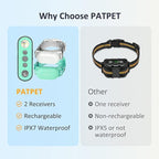 PATPET Shock Collar for Dogs(10-120lbs), 4000ft Rechargeable IPX7 Waterproof Training Collar with Remote for 2 Dogs- Electric Dog Collar for Small Medium Large Dogs 2 Packs