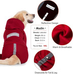 Dog Hoodies Winter Coat for Large Medium Dogs, Pullover 10 Legs Warm Coat Hooded Sweatshirt, Fleece Hoodie for Cold Weather (Red, 2X-Large)