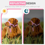 Weesiber No-Pull Dog Head Halter - Adjustable Dog Muzzle Leash, Padded Head Collar for Dogs to Prevent Heavy Pulling On The Leash(Pink,L)