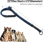 Slip Dog Collar, Nylon Rope Dog Choker Collars with Adjustable Stopper, Heavy Duty Collar for Medium Dog Training (Navy Blue)