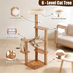 Cat Tree for Indoor Cats with Space Capsule, Multi-Level Cat Tower with Sisal Scratching Posts, 6 Level Cat Climbing Activity Center for Kittens and Adult Cats 43''