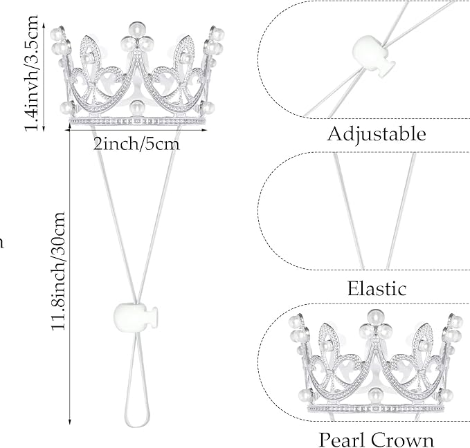 2 Pcs Dog Tutu Dress with Pearl Crown for Small Medium Pet Cat Dog Halloween Costume Dress for Ballet Birthday Party Wedding Photo Prop