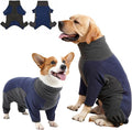 Dog Winter Coat Soft Fleece Dog Clothes for Cold Weather, Warm Dogs Pullover Pajamas Cozy Cold Weather Jacket Full Body Suit Windproof Fleece Sweater for Dogs Walking Hiking Sleeping (Blue M)
