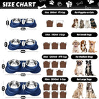 AsFrost Dog Food Bowls Stainless Steel Dog Bowls, Food Water Bowl Set with No Spill Non-Skid Silicone Mat, Dog Dish Double Pet Feeder Bowls for Small Medium Sized Large Dogs Cats Puppy, Blue