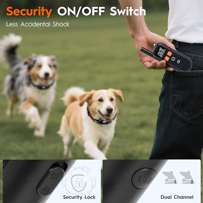 Dog Training Collar for 2 Dogs (10-120Lbs),Training Collar for Dogs Dog Training Collar with Remote 3300FT Rechargeable E Collars for Large Medium Small Dogs with Flashlight, 4 Training Modes