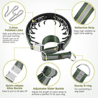Mayerzon Martingale No Pull Collar for Large Medium Dogs, Patented Dog Walking Training Collar for Pulling, 1.5'' Wide Alloy Buckle, Neoprene Padded, Adjustable, Reflective, Easy to Use(M, Green)