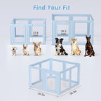 DIY Clear Acrylic Dog Playpen House,Quick Easy Assembly and Disassembly,Strong Floor Suction,Indoor and Outdoor Use,Easy Cleansing Puppy Fence (Sky Blue, 30.3" H, 8PCS)