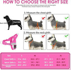 SlowTon No Pull Dog Harness - Heavy Duty Dog Harness and Leash Set for Medium Large Dogs, Reflective Tactical Harness with Soft Padded and Front Clip for Easy Walk and Training (FU, S)