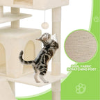 Magshion Cat Tree 77" Cats Tower for Indoor Cats, Multi-Level Cat Condo with Scratching Post, Top Perch, Sisal Board and Dangling Ball, Cat Stand Jumping Platform Kittens Pet Play House (Beige)