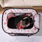 Portable Pet Playpen, Cat Playpen for Indoor Cats Enclosed，Kitten Playpen Indoor with Resistant Breathable Shade Cover,Indoor Outdoor Use for Small Medium Pet (M, Pink)