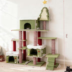 Extra Large 74-Inch Tall Cat Tree w/Widened Perch for Large Cats, Big Cat Tower Indoor, Modern Multi-Level Activity Tower with Scratching Posts, Condos, Baskets, Hammock, Scratching Ramps