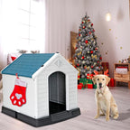 ZENY 34Inch Large Plastic Dog House - Water Resistant Dog Kennel for Small to Medium Sized Dogs All Weather Indoor Outdoor Doghouse Puppy Shelter