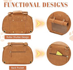 PetsHome Dog Carrier Purse, Pet Carrier, Foldable Waterproof Premium PU Leather Pet Travel Portable Bag Carrier for Cat and Small Dog Home & Outdoor Small Brown