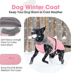Nanaki Warm Dog Coats for Winter, Fleece Lined Furry Collar, Waterproof Reflective Dog Snowsuit with Leash Hole for Outdoor Walking Hunting, Easy On Cold Weather Puppy Jacket Vest, Beagle, Pink L