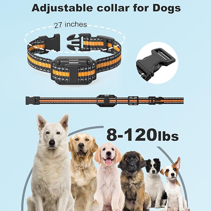 Dog Shock Collar with Remote,Dog Training Electric Collar 4200FT,IP67 Waterproof LED Light Electric Collar with Beep,Safe Shock,Vibration Modes for 8-120lbs Small Medium Large Dogs