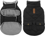 Queenmore Dog Winter Coat Warm Puffer Jacket Waterproof Plush Lining Thermal Cold Weather Vest for Small Medium Large Dogs, Windproof Easy On Pet Jacket Black M