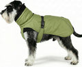Dog Winter Coat, Warm Puffer Jacket with Fur-Safe Buckle & Leash Hole for Cold Weather, Water-Repellent Snow Vest, Breathable Thermal Apparel for Hiking & Active Dogs (Green, Medium)