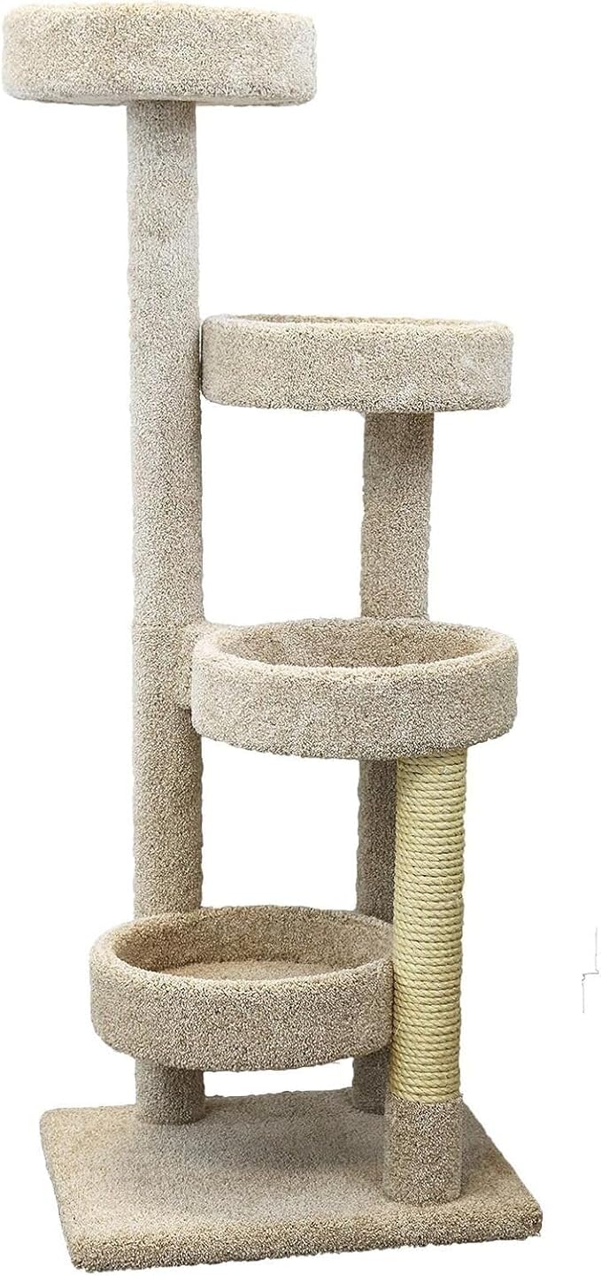 Maykoosh Large Cat Tree for Multiple Cats Sturdy Cat Penthouse with Scratching Posts Beige Beige/24 L x 20" W x 61" H