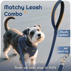 Eagloo Small Dog Harness and Leash Set, Step in Puppy Vest with Breathable Soft Mesh, Walking Reflective Pet Harness for Small Dogs, Navy Blue, S