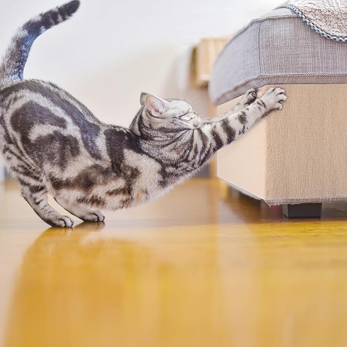 Cat Carpet remnants Cat Scratching Mat Trimmable Self-Adhesive Carpet DIY Climbing Scratcher Scratch Furniture Protector Covering Posts (78.7" x 15.8" Beige)