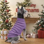 Dog Warm Winter Sweater Pet Clothes Knitwear for Medium Dog for Corgi, West Highland,Schnauzer,Border Collie,Dog Outfits (Purple XL)