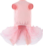Dogs Glitter Wedding Dresses Tutu Skit for Small Medium Dog Pet Outfit Princess Flower Girl Clothes for Birthday Bridal Halloween Party Costume (Birthday Girl Pink, XS)
