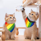 Whaline 2 Pack Gay Pride Day Dog Bandanas Triangle Pet Scarf Rainbow LGBTQ Flag Adjustable Washable Puppy Neckerchief Dog Bib for Medium Large Cat Costume Party Accessories