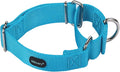 Mikivery Martingale Dog Collar Nylon Adjustable and Safety Training Colourful Comfortable Metal Buckle Pet Collars for Small Medium and Large Dogs(Ice Blue,L)