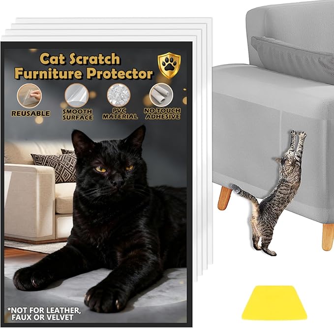 Cat Scratch Furniture Protector 14Pack Clear Anti Cat Scratch Protector, Single-Sided Self-Adhesive Furniture Cat Scratch Protector (14 Pack)