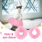 Dog Tutu Tulle Tutu for Dogs Small Large Medium Puppy Dress Ballerina Costume Skirt for Holiday Puppy Cats Bunny Pet Outfit Birthday Wedding Party Photo Prop Supplies(Pink)