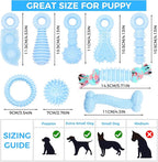 Puppy Toys, 9 Pack Dog Chew Toys for Puppy, Cute Blue Small Dog Toys, Teething Toys for Puppies, Soft Durable Interactive Chew Toy for Small Dogs