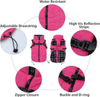 Geyecete Winter Warm Coat Waterproof Dog Winter Jacket with Harness Traction Belt,Pet Outdoor Jacket Dog Autumn and Winter Clothes for Medium, Small Dog-Pink-XL