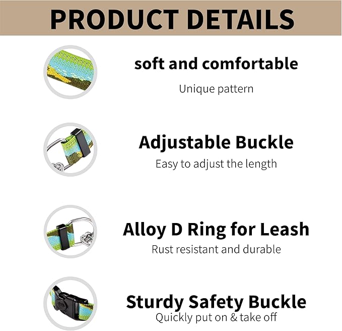 Martingale Dog Collars with Stainless Steel Chain, Reflective No Pull Walking Training Collar with Quick Release Buckle, Adjustable Slip Chain Nylon Dog Collars for Small Medium Large Dogs