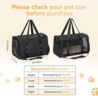 PETSFIT Large Cat Car Carrier with Patented Safety Buckles(19 x 12 x 12) – Roomy Escape-Proof for Safe Driving, Lockable Zippers & Safety Tether, Soft-Sided Travel Carrier for Road Trips & Vet Visits