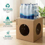 Modular Cardboard Cat Condo System, Semi-Enclosed Cube Module with Side Openings, Foldable Stackable DIY Cat House for Indoor Cats