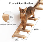 FUKUMARU Cat Climbing Shelf Wall Mounted, Four Step Cat Stairway with Jute Scratching for Kitten Perch Platform Walls Furniture