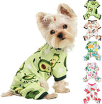 Dog Pajamas for Small Dogs Boy Girl, Dog Clothes Tiny Chihuahua Yorkie Spring Summer Shirt, Cute Puppy Outfit Pjs Jumpsuit Cat Onesie Apparel Pet Clothes