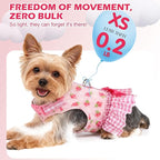 EXPAWLORER Dog Harness Small Medium Sized Dogs, Plaid Dog Dress Bowknot Harness and Leash Set, No Choke No Pull Soft Mesh Vest Cute Princess Puppy Outfits Clothes Costume for Girls Party Cats Pink XS