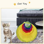 Cat Tunnel for Indoor Cats Interactive, Rabbit Tunnel Toys, Pet Toys Play Tunnels for Cats Kittens Rabbits Puppies Crinkle Pop Up Rainbow 45"