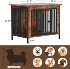EasyCom Dog Crate Furniture for 1 or 2 Dogs, Heavy Duty Single/Double Dog Crates for Small/Medium/Large Dogs, Dog Kennel Furniture Indoor as TV Stand, Medium Size 31.5" L(20-35 Pounds), Brown