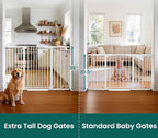 Cumbor 36" Extra Tall Baby Gate for Stairs, 30.4-56.8" Extra Wide Dog Gate Indoor, Dual Lock & Self-Closing Child Gate for Doorways, Hallways & Large Opening, Safety Baby Proofing for the House, White
