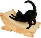 Sisal Cat Scratcher Bed Scratch Chair Aesthetic Cat Lounger Natural Wood Scratch Post Replaceable Sisal Mat with Catnip and Felt Pads,Medium Size(Cloud Edge)