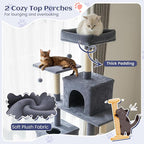 Tangkula 80 Inch Tall Cat Tree, Multi-Level Cat Tower with Sisal Scratching Posts, 2 Condos, Plush Perch, Hammock, Basket, Dangling Toys, Cat Climbing Furniture for Indoor Cats (Dark Gray)
