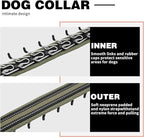 Martingale No Pull Dog Collar for Large Medium Small Dogs, Heavy Duty Nylon Adjustable Reflective Anti Pull Slip Collar with Buckle for Training Walking Hunting M Army Green