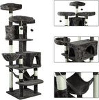 Confote Large Cat Tree 67 Inch Multi-Level Cat Tower with Padded Top Perch,Hammock,Basket,Scratching Posts for Indoor Cat Play House Kitty Activity Center
