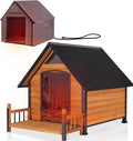 Aivituvin Heated Outdoor Dog House with Adjustable Heating Pad, Removable Insulated Liner, Metal Frame and Waterproof Roof, Warm Shelter for Cold Weather (50.9" D x 37.4" W x 37.2" H)