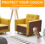 Large Cat Scratching Mat, 118"x15.8" Self-Adhesive Scratch Furniture Protector, Trimmable DIY Wall Climbing Carpet, Couch Protector, Scratching Pad Replacement (Brown, 118"x15.8")