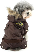 ZUNEA Padded Waterproof Small Dog Winter Jumpsuit Pet Puppy Jacket Coat Fleece Warm Snowsuit Airman Chihuahua Yorkie Outfits Clothes Apparel Brown M