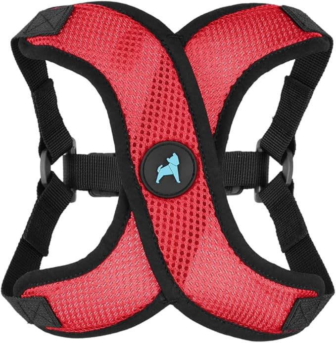 Gooby Comfort X Step in Lite Dog Harness - Choke Free, Escape Free with Light Breathable Mesh - Step in Dog Harness for Small Dogs Only - Quick Release Buckle, Metal D-Rings - Red, Medium
