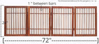 Urnporium Pet Dog Gate Freestanding, Strong Durable Folding Wooden Fence, Portable Acacia Hardwood Safety Barrier for Indoor & Outdoor Use (Brown Pet Gate, 4 Panel 24" Tall)